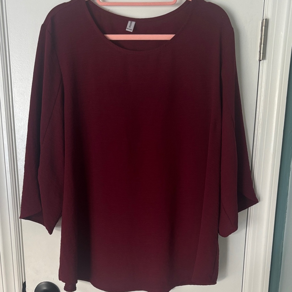 Elegant Burgundy Women's Top